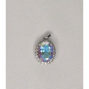 Sterling Silver Mystic Quartz & Zircon Pendant